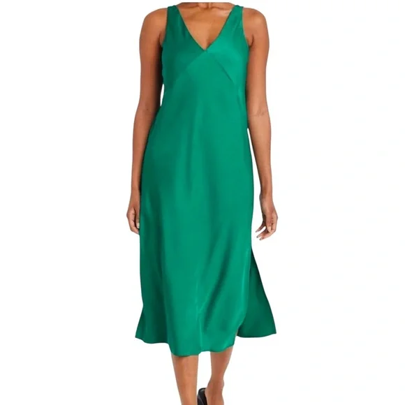 a new day | Dresses | A New Day Green Sleeveless Midi Dress Size Xl Vneck  Back Minimalist Summer Guc | Poshmark
